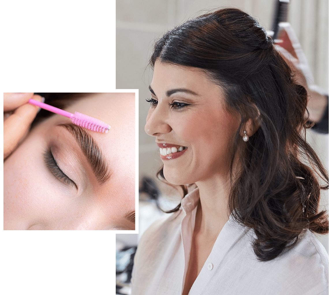 Woman smiling with styled hair