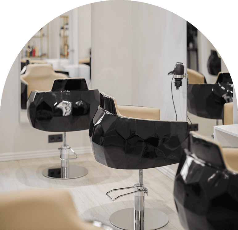 Elegant salon setting with beige accents